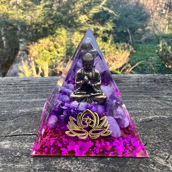 Small Purple Resin Decorative Healing Buddha Statue for Home or Office 1.9” - Picture 6 of 9